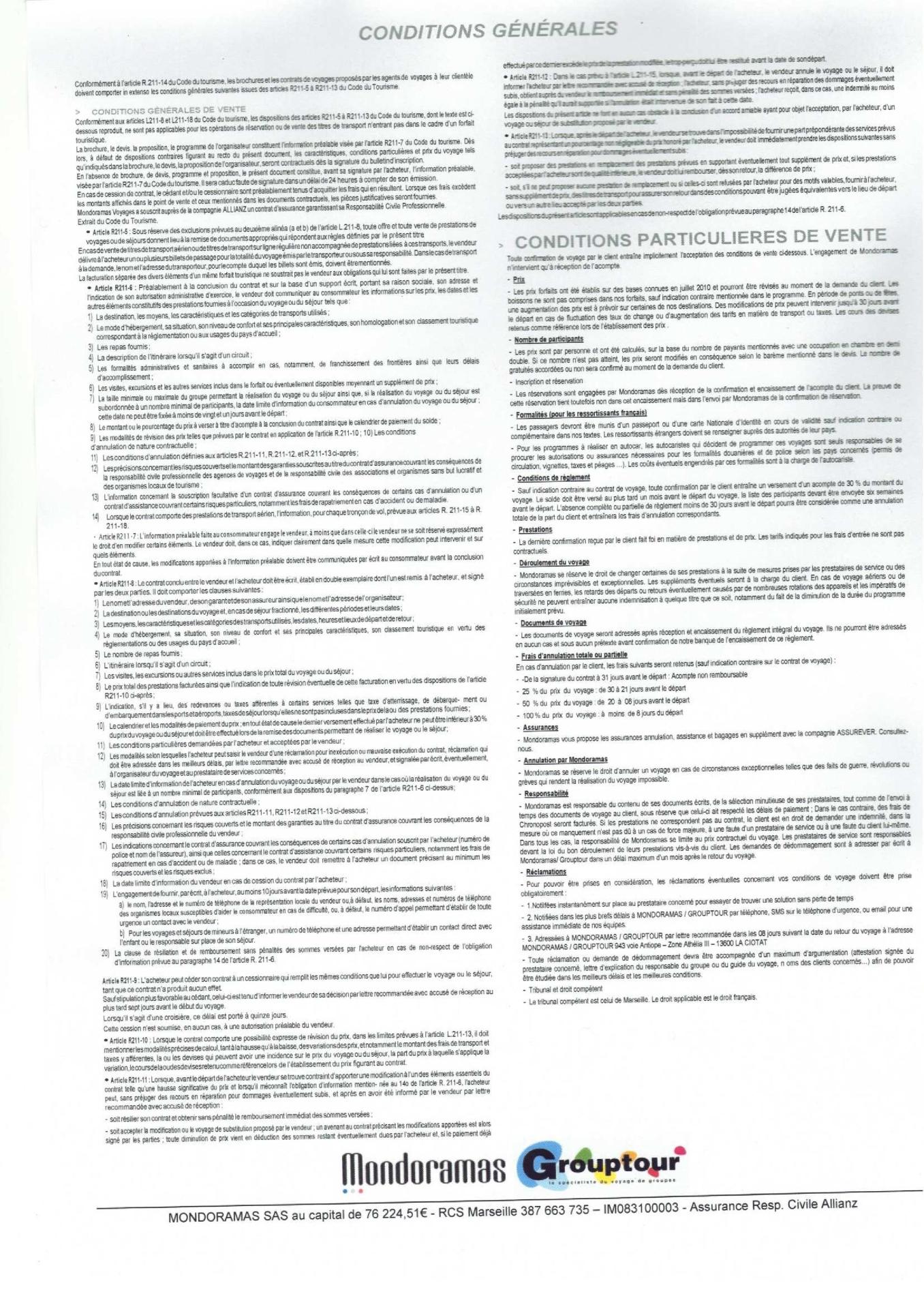 Conditions generales de vente mondoramas page 001